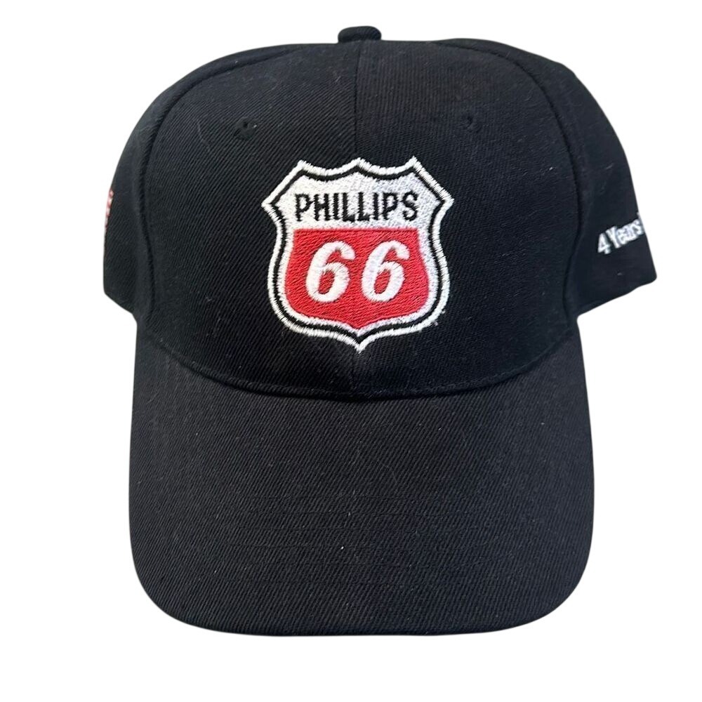 Nissi Men's American Flag Phillips 66 Lar New Construction Dad Hat Black